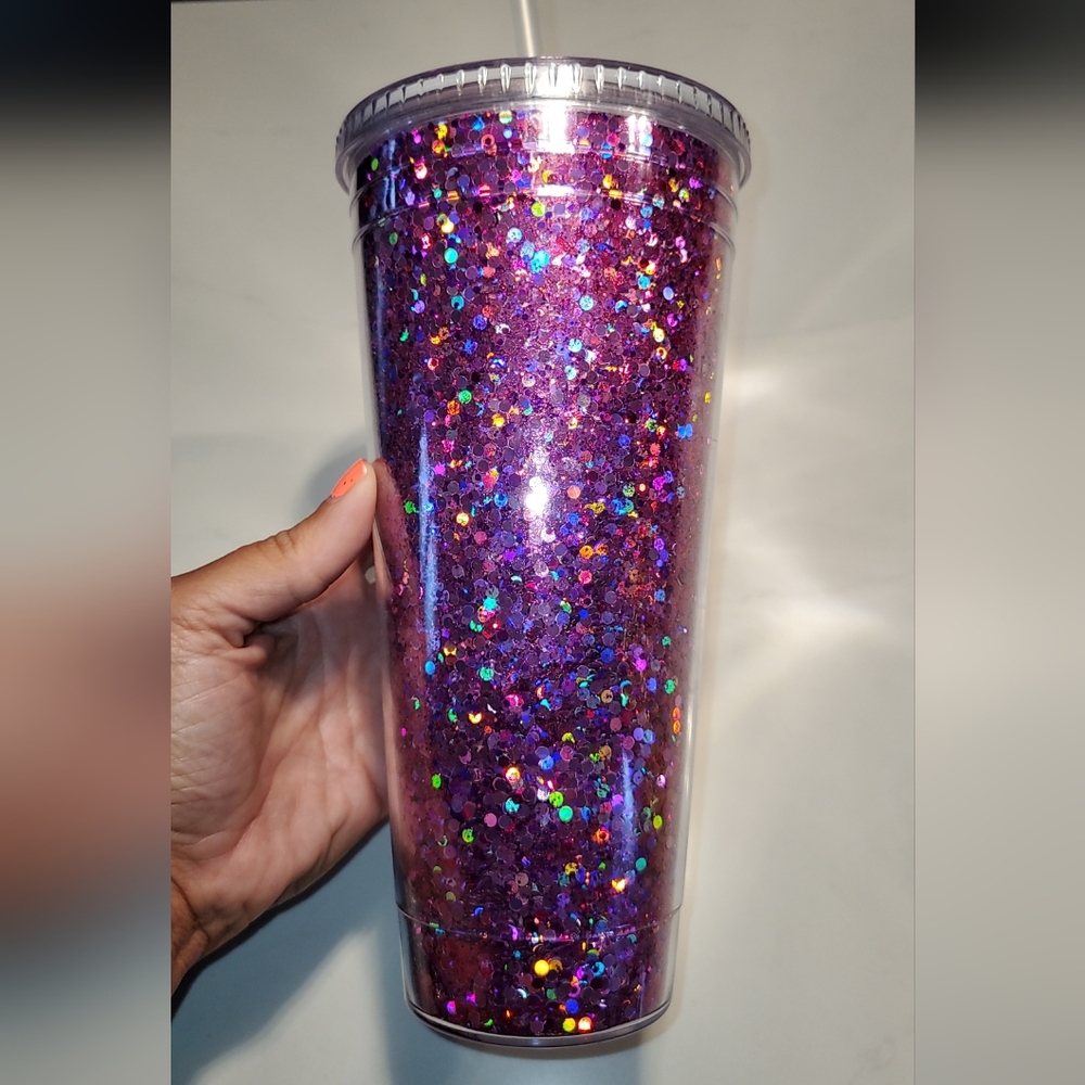 Glittery Purple Party Tumbler